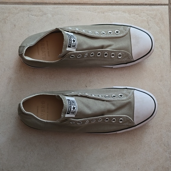 Converse Khaki Green Unisex Low Top Sneakers - Picture 2 of 4